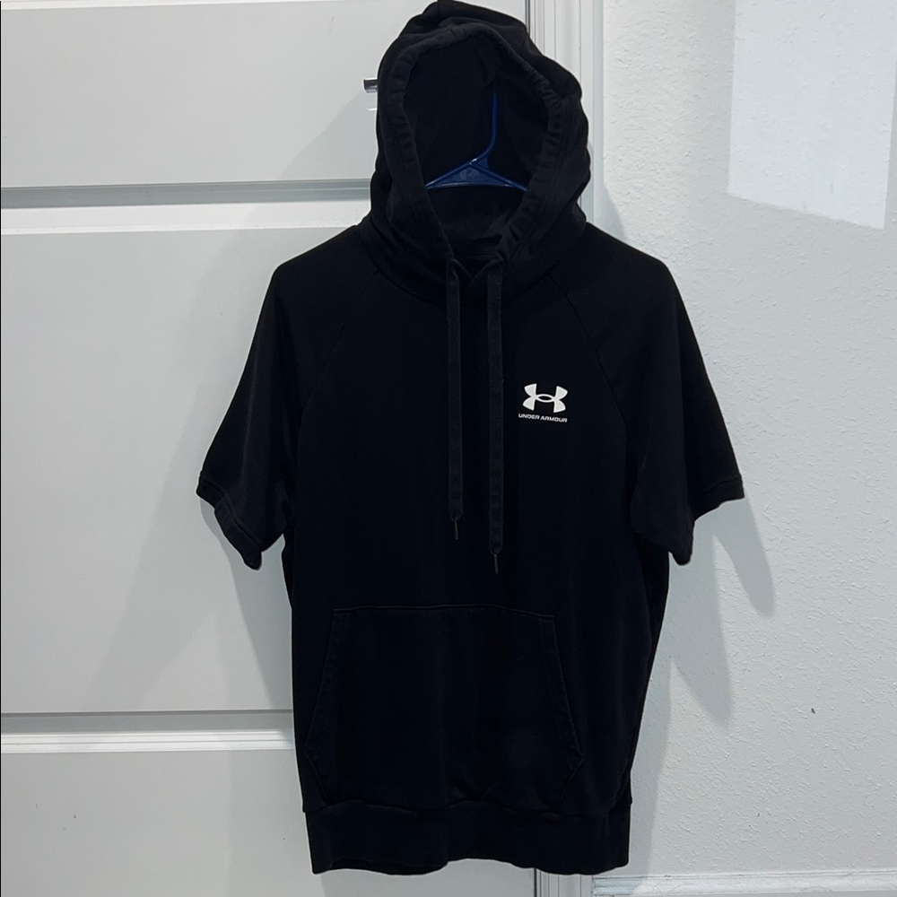 Under Armour Black Short Sleeve Hoodie with Logo